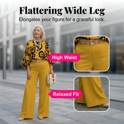 Ensemble Femme Rétro : Haut à Imprimé Graphique et Pantalon Large