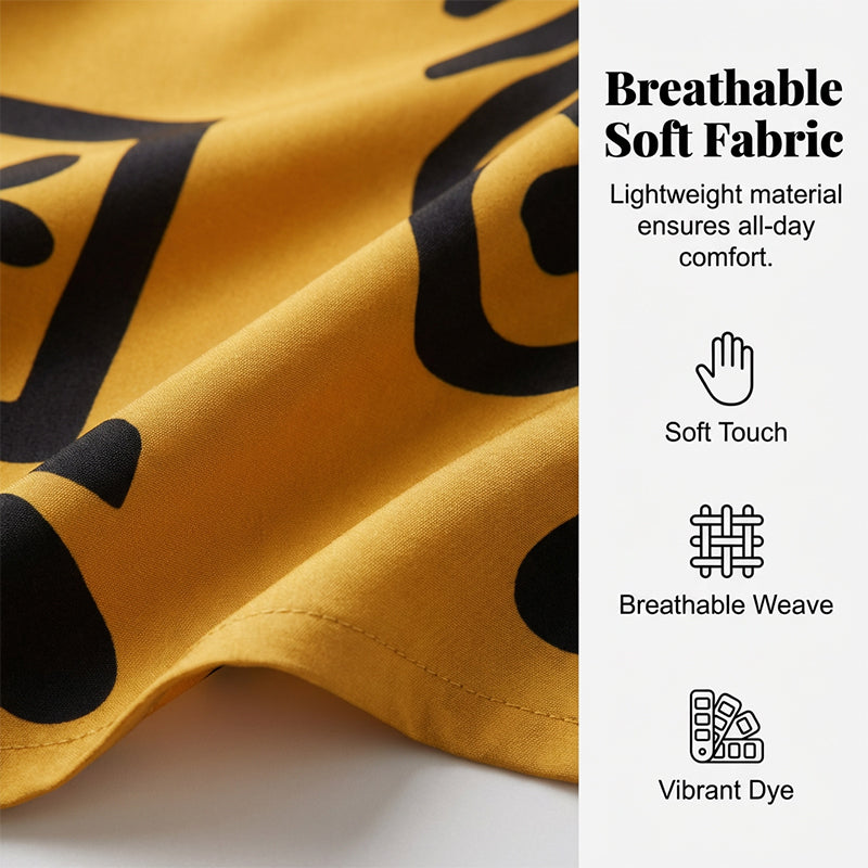 Ensemble Femme Rétro : Haut à Imprimé Graphique et Pantalon Large