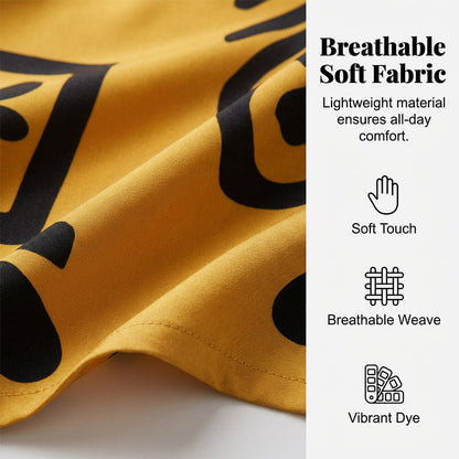 Ensemble Femme Rétro : Haut à Imprimé Graphique et Pantalon Large