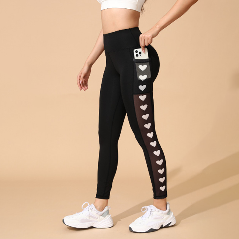 👖💎 PROMO -50% ! Pantalon Taille Haute Femme – Design Sport-Élégant, Poches & Motif Cœurs (7 Couleurs)