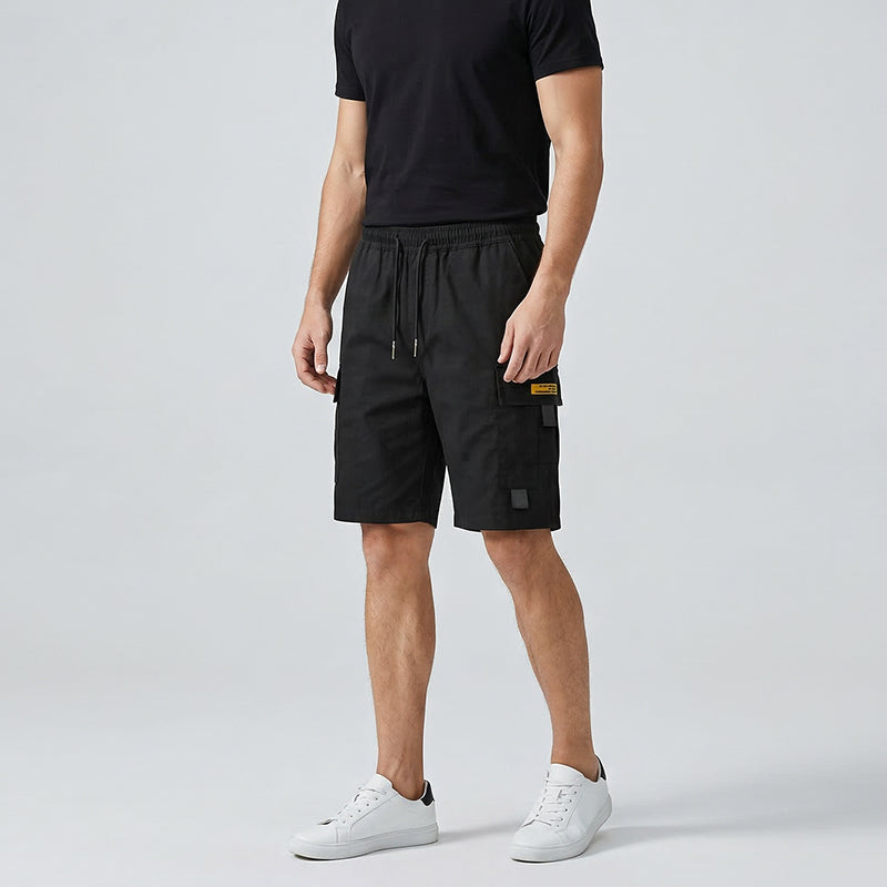 Short cargo décontracté pour hommes avec cordon de serrage à la taille