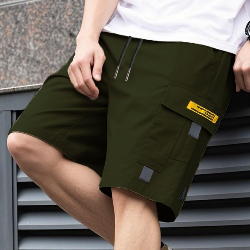 Short cargo décontracté pour hommes avec cordon de serrage à la taille
