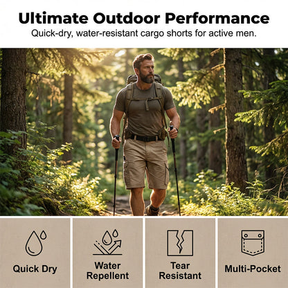 Short cargo tactique multipoches pour homme