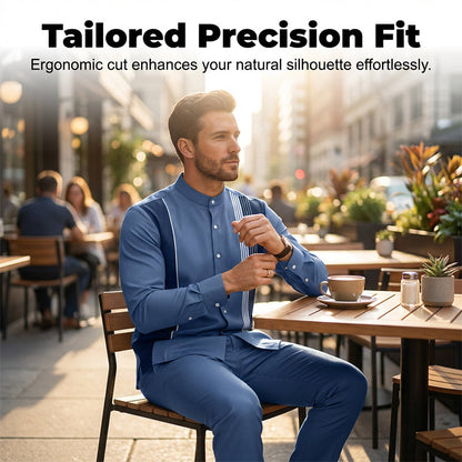 Ensemble 2 pièces homme chemise rayée et pantalon – style sans effort