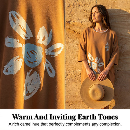 Robe t-shirt oversize à col rond pour femme🌸 Quand style décontracté rime avec confort 🌸
