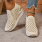 Baskets compensées à enfiler pour femmes à design ajouré