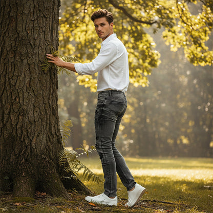 Jean slim homme effet usé déchiré