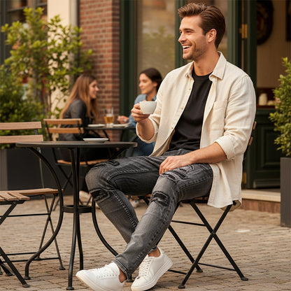 Jean slim homme effet usé déchiré