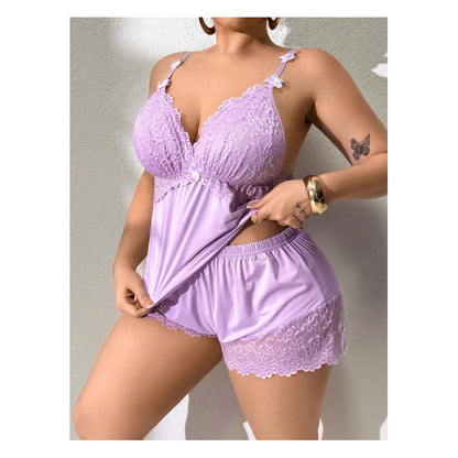 💐50% DE RÉDUCTION ! Pyjama Femme Dentelle – Touche Romantique pour Nuits Douces 💕🌙【Offre Limitée】