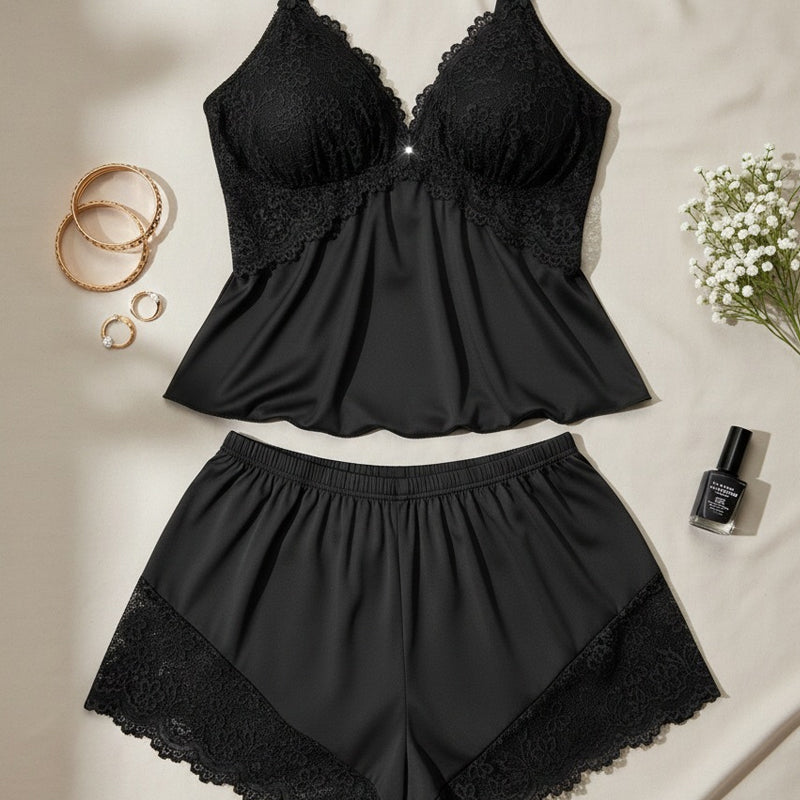 💐50% DE RÉDUCTION ! Pyjama Femme Dentelle – Touche Romantique pour Nuits Douces 💕🌙【Offre Limitée】