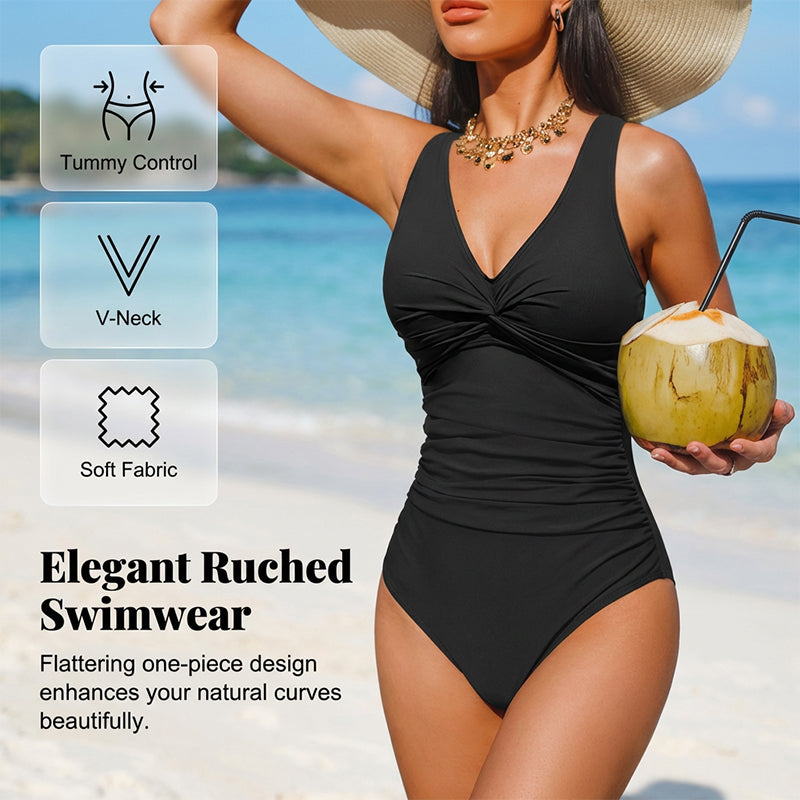 Maillot de bain une-pièce effet ventre plat pour femme