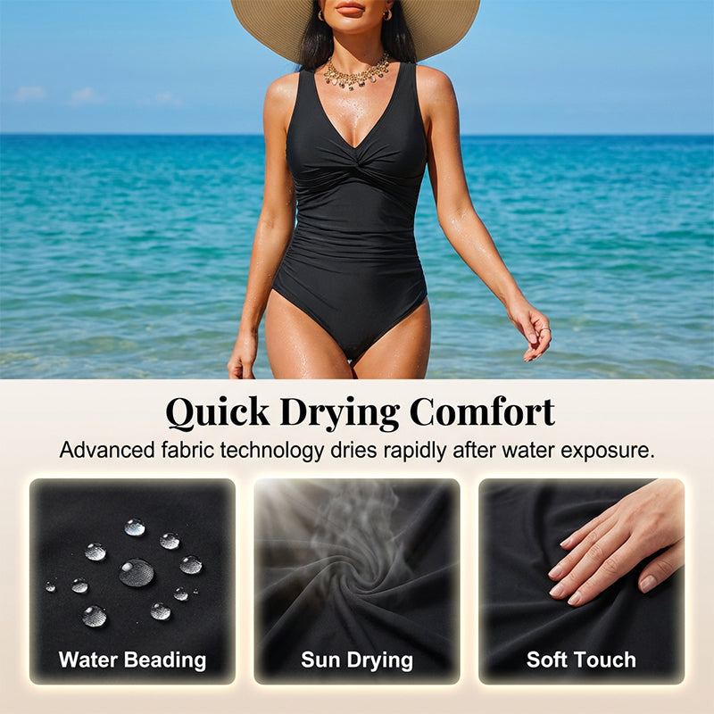 Maillot de bain une-pièce effet ventre plat pour femme