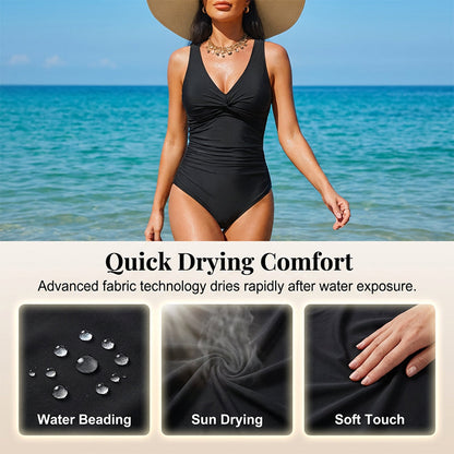 Maillot de bain une-pièce effet ventre plat pour femme