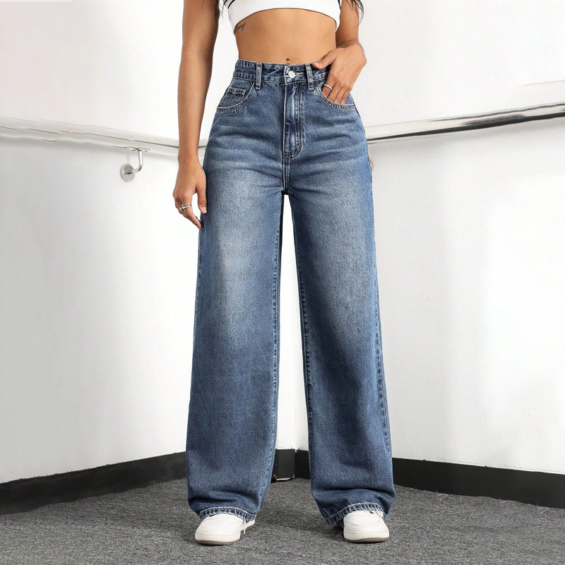 💎 -50% SUR LE JEAN FEMME TAILLE HAUTE ! 💎 Coupe Droite, Effet Amincissant & Denim Rétro Respirant