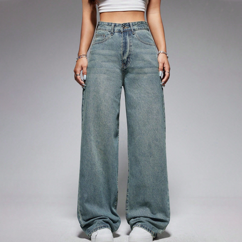 💎 -50% SUR LE JEAN FEMME TAILLE HAUTE ! 💎 Coupe Droite, Effet Amincissant & Denim Rétro Respirant