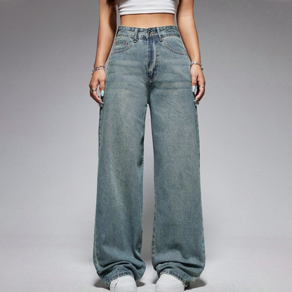 💎 -50% SUR LE JEAN FEMME TAILLE HAUTE ! 💎 Coupe Droite, Effet Amincissant & Denim Rétro Respirant