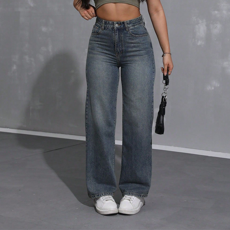 💎 -50% SUR LE JEAN FEMME TAILLE HAUTE ! 💎 Coupe Droite, Effet Amincissant & Denim Rétro Respirant