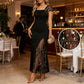 👗45% de réduction✨ Robe longue fendue à sequins pour femme