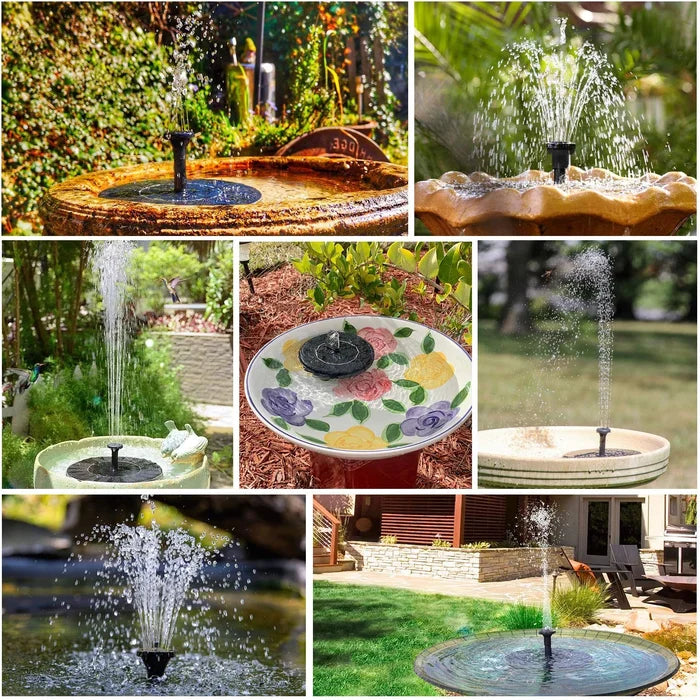 🔥Hot Sales 56% OFF🔥Fontaine solaire, pompe à eau submersible pour bain d'oiseaux avec 4 buses et panneau solaire de 1,4 W, idéale pour l'arrosage extérieur de bassins, piscines, jardins et aquariums.