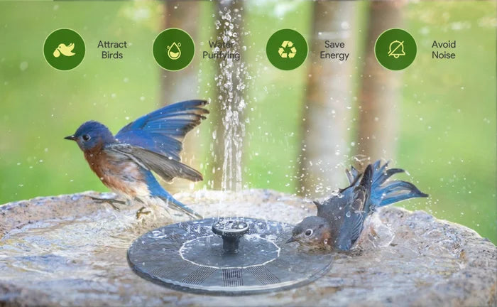 🔥Hot Sales 56% OFF🔥Fontaine solaire, pompe à eau submersible pour bain d'oiseaux avec 4 buses et panneau solaire de 1,4 W, idéale pour l'arrosage extérieur de bassins, piscines, jardins et aquariums.