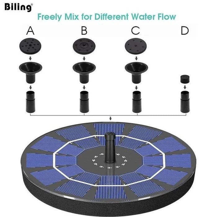 🔥Hot Sales 56% OFF🔥Fontaine solaire, pompe à eau submersible pour bain d'oiseaux avec 4 buses et panneau solaire de 1,4 W, idéale pour l'arrosage extérieur de bassins, piscines, jardins et aquariums.