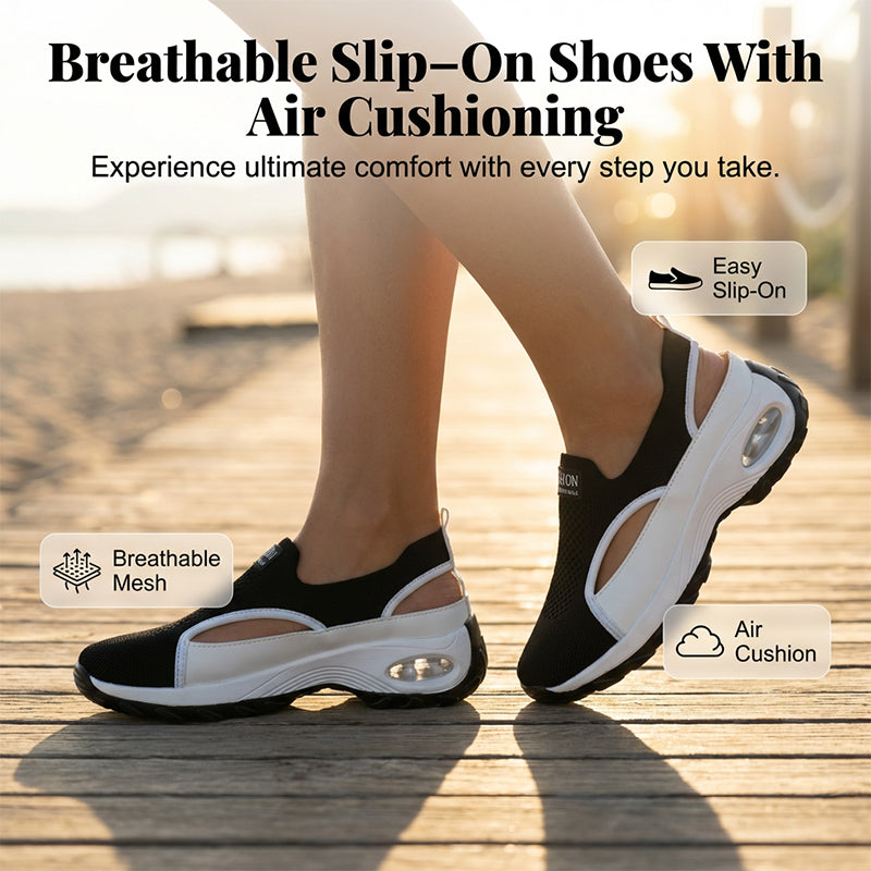 📢📢40 % DE RÉDUCTION !! ⏰ Chaussures respirantes ajourées à enfiler pour femmes – Légères, flexibles & parfaites pour un confort quotidien à la maison ou en ville 🌸
