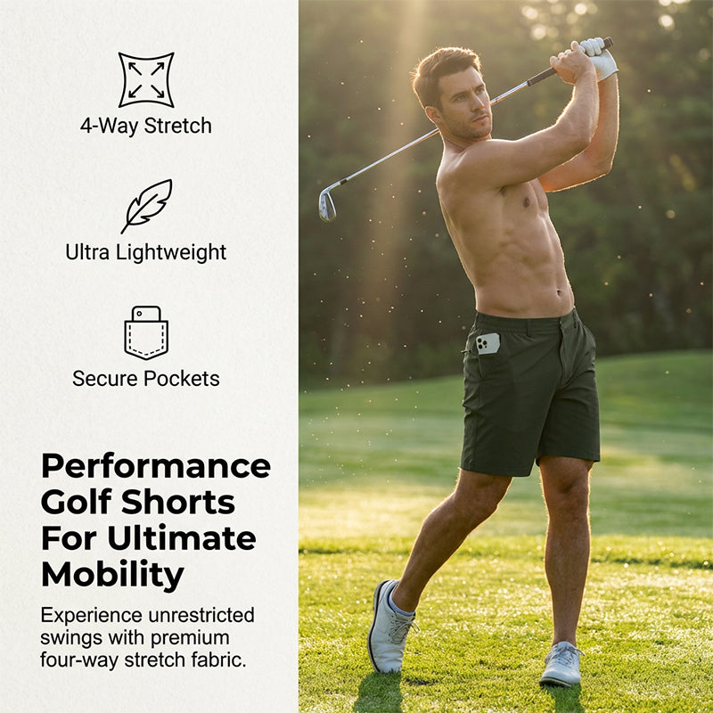 👖Short de golf de performance pour homme en tissu extensible dans les 4 sens🏌️‍♂️Confort et élégance garantis  ⛳