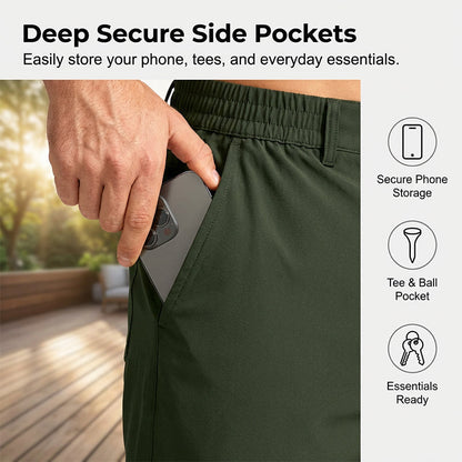 👖Short de golf de performance pour homme en tissu extensible dans les 4 sens🏌️‍♂️Confort et élégance garantis  ⛳