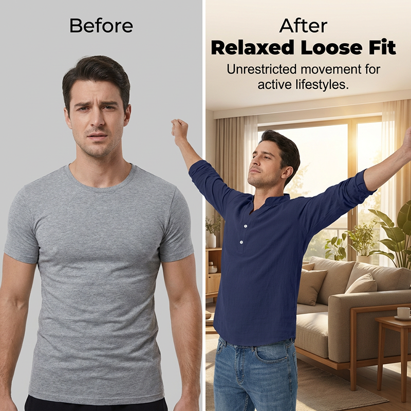 📢📢50 % de réduction !! ⏰T-shirt Henley décontracté pour homme, style automnal