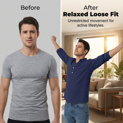 📢📢50 % de réduction !! ⏰T-shirt Henley décontracté pour homme, style automnal