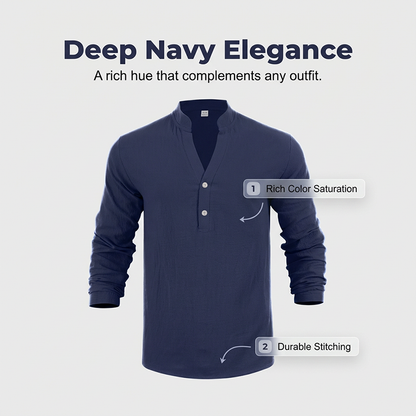 📢📢50 % de réduction !! ⏰T-shirt Henley décontracté pour homme, style automnal