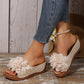 Sandales Compensées Femme à Appliqué Floral