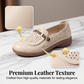 Mocassins femme en cuir respirant avec découpes