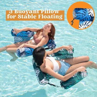 💎🌿💦 PROMO -50% ! Chaise Flottante Tropicale – Design Feuilles, Pompe Incluse & Ultra-Légère 260g (4 Options)