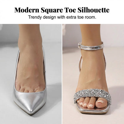 Sandales à bride cheville avec strass et talon sculptural