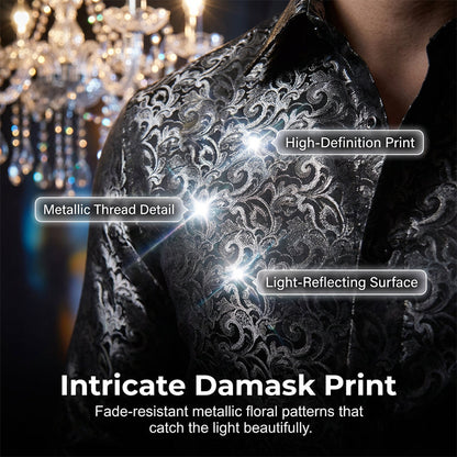 💎 -50% SUR LA CHEMISE IMPRIMÉE DAMASQUÉE ! 💎 Coupe Ajustée, Texture Soie & Col Impeccable ✨