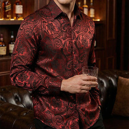 💎 -50% SUR LA CHEMISE IMPRIMÉE DAMASQUÉE ! 💎 Coupe Ajustée, Texture Soie & Col Impeccable ✨