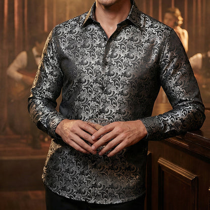 💎 -50% SUR LA CHEMISE IMPRIMÉE DAMASQUÉE ! 💎 Coupe Ajustée, Texture Soie & Col Impeccable ✨