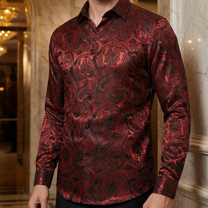 💎 -50% SUR LA CHEMISE IMPRIMÉE DAMASQUÉE ! 💎 Coupe Ajustée, Texture Soie & Col Impeccable ✨