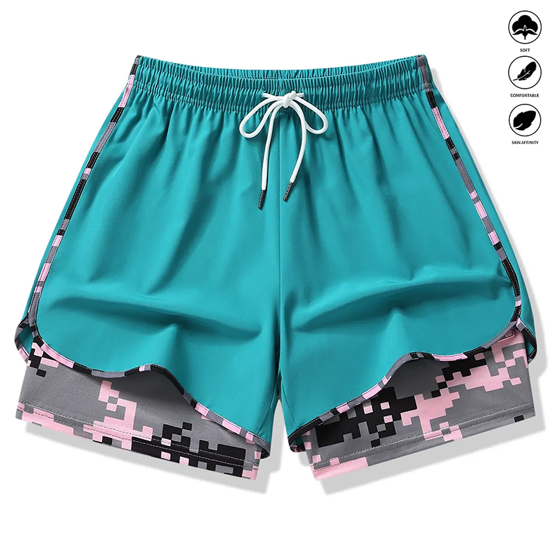 🩳 -50% SUR LE SHORT DE SPORT 2-EN-1 ! 🔥🎗️ Matière respirante, doublure camouflage & poches pour femme 🏃‍♀️✨