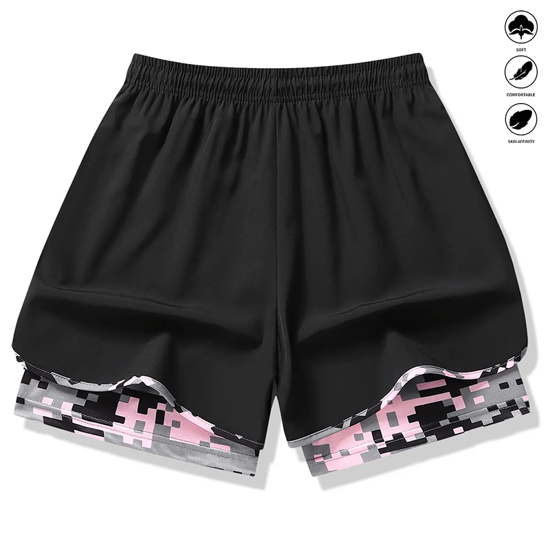🩳 -50% SUR LE SHORT DE SPORT 2-EN-1 ! 🔥🎗️ Matière respirante, doublure camouflage & poches pour femme 🏃‍♀️✨