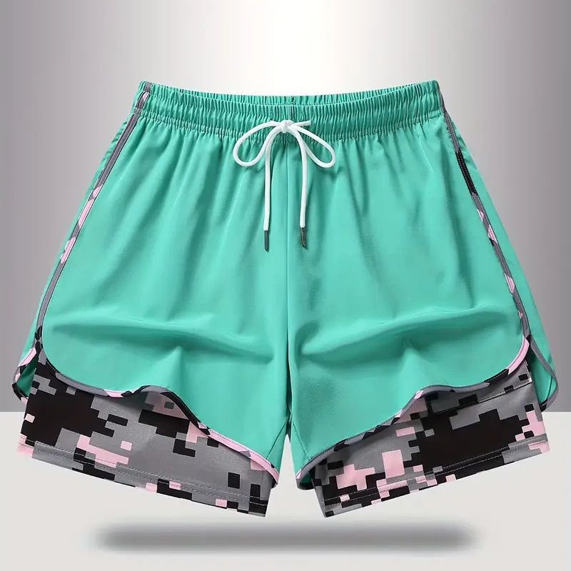 🩳 -50% SUR LE SHORT DE SPORT 2-EN-1 ! 🔥🎗️ Matière respirante, doublure camouflage & poches pour femme 🏃‍♀️✨