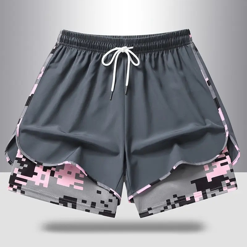 🩳 -50% SUR LE SHORT DE SPORT 2-EN-1 ! 🔥🎗️ Matière respirante, doublure camouflage & poches pour femme 🏃‍♀️✨
