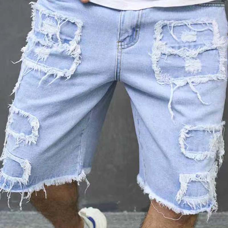 🩳🔥 PROMO FLASH 50% ! Short Jean Homme Déchiré & Effiloché – Tissu Coton Respirant, Coupe Droite, Ourlet Brut, Style Urbain & Décontracté pour l'Été & Festivals ✨