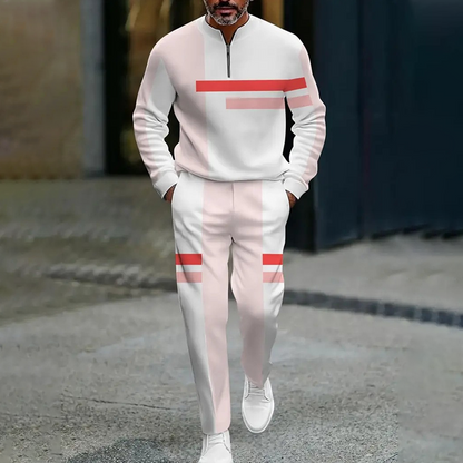 🔥NOUVEAUTÉ 2026 - 50 % DE RÉDUCTION🔥Ensemble de survêtement à demi-zip pour homme, motif color block