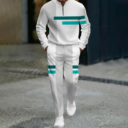 🔥NOUVEAUTÉ 2026 - 50 % DE RÉDUCTION🔥Ensemble de survêtement à demi-zip pour homme, motif color block