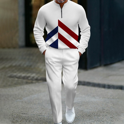 🔥NOUVEAUTÉ 2026 - 50 % DE RÉDUCTION🔥Ensemble de survêtement à demi-zip pour homme, motif color block