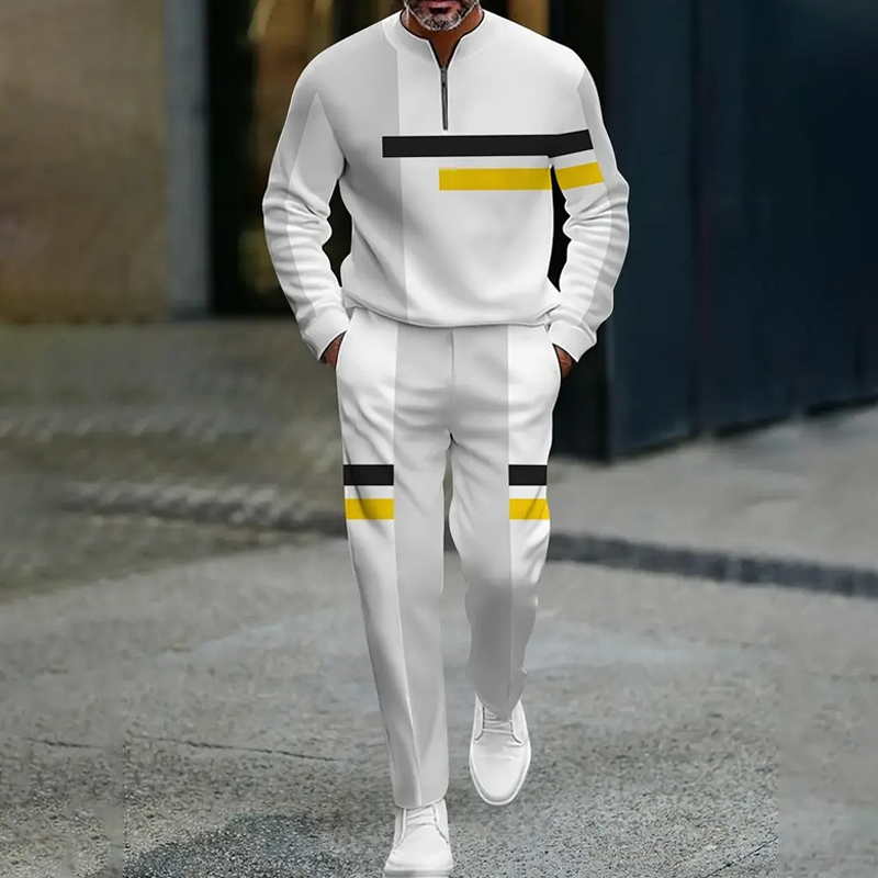 🔥NOUVEAUTÉ 2026 - 50 % DE RÉDUCTION🔥Ensemble de survêtement à demi-zip pour homme, motif color block