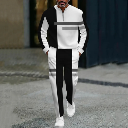 🔥NOUVEAUTÉ 2026 - 50 % DE RÉDUCTION🔥Ensemble de survêtement à demi-zip pour homme, motif color block
