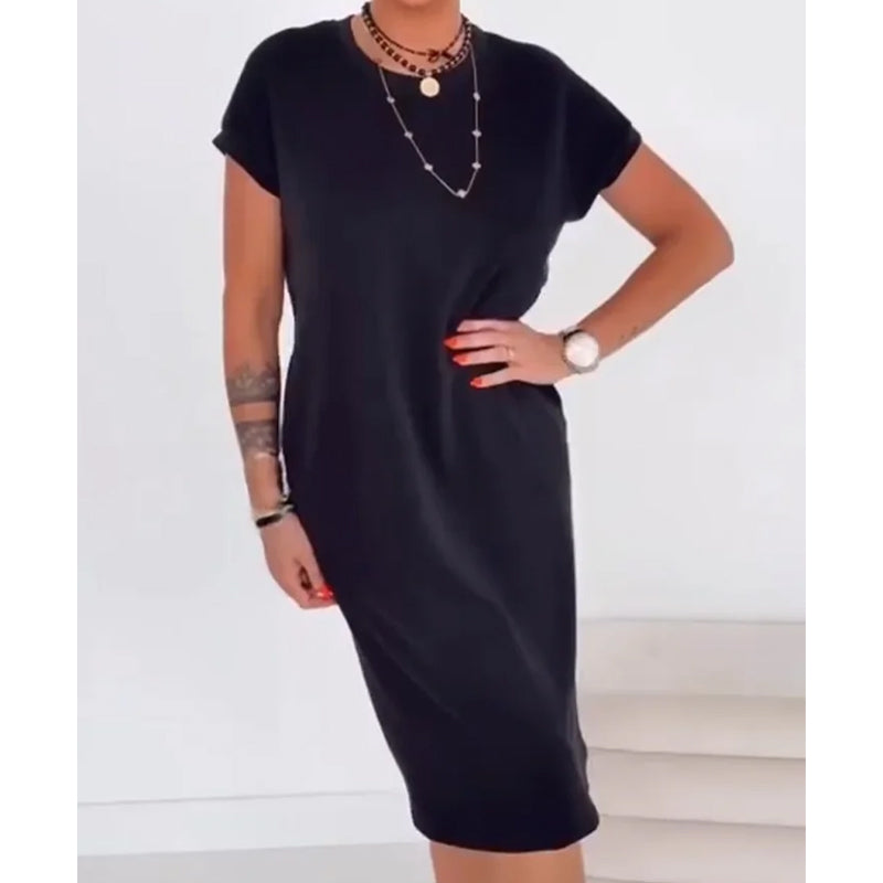 Robe t-shirt décontractée à manches courtes pour femme
